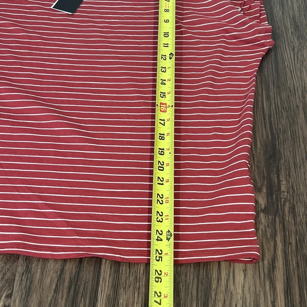 Black Label Polo Ralph Lauren Womens Sz XL Red Striped Short Sleeve